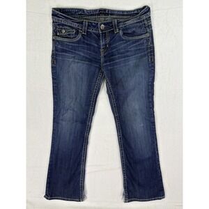 Mek Denim Jeans Womens 31x30 Blue Dark Wash Low Rise Avondale Bootcut Distressed